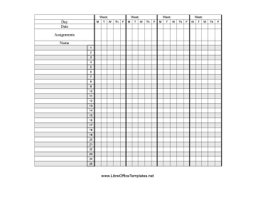 Grading Paper Horizontal LibreOffice Template