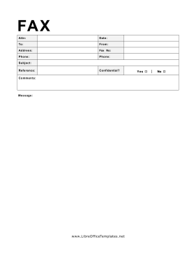 Gray Fax Coversheet LibreOffice Template