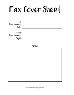 Handwriting Font Fax Cover Sheet LibreOffice Template