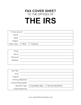IRS Offices Fax LibreOffice Template