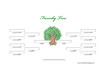 Illustrated 4-Generation Family Tree LibreOffice Template