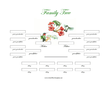 Illustrated 4-Generation Family Tree Siblings LibreOffice Template