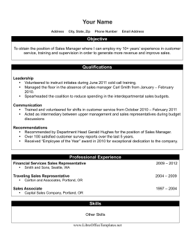 Internal Job Resume LibreOffice Template