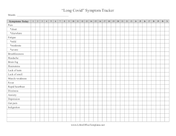 Long-Term Covid Symptoms LibreOffice Template