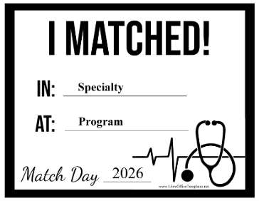Match Day Medical Residency LibreOffice Template