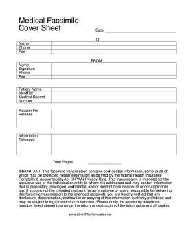 Medical Facsimile Cover Sheet LibreOffice Template