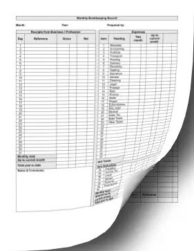 Monthly Bookkeeping Record LibreOffice Template