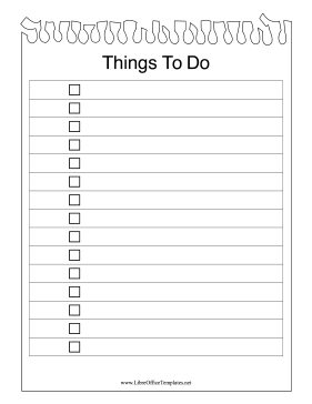 Notepad Paper To Do List LibreOffice Template