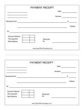 Payment Receipt LibreOffice Template