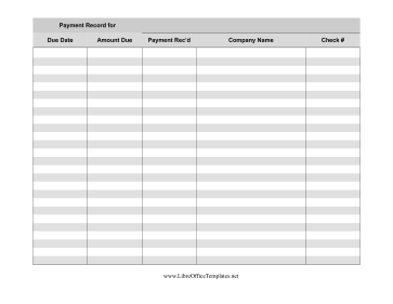 Payment Tracker LibreOffice Template