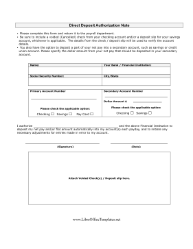 Payroll Direct Deposit LibreOffice Template