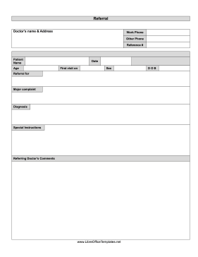 Physician Referral Template LibreOffice Template