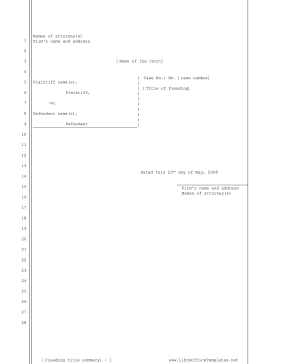 Plaintiff vs Defendant Legal Pleading Paper LibreOffice Template