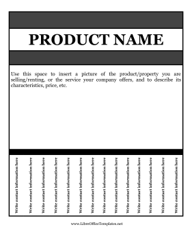 Product Tear-Off Flyer LibreOffice Template