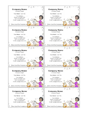 Professional Singer Business Cards LibreOffice Template
