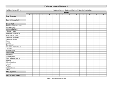 Projected Income Record LibreOffice Template