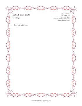 Red Wire Border LibreOffice Template