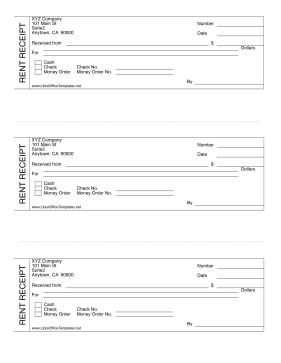 Rent Receipt LibreOffice Template