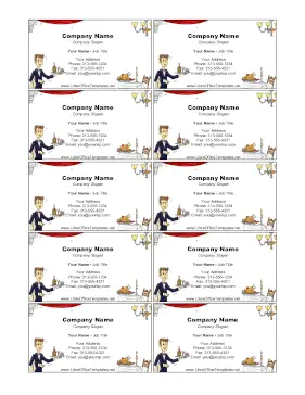 Restaurant Services Business Cards LibreOffice Template