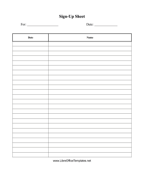Sign-Up Form LibreOffice Template