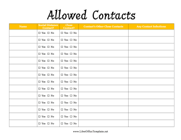 Social Bubble Contacts LibreOffice Template