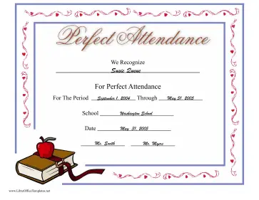 Student Attendance Award LibreOffice Template