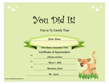 Stuffed Animal Certificate LibreOffice Template