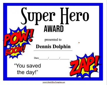Super Hero Award LibreOffice Template