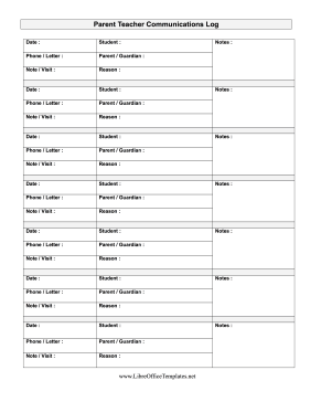 Teacher-Parent Conference Record LibreOffice Template