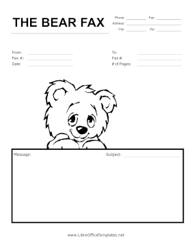 Teddy Bear Fax LibreOffice Template