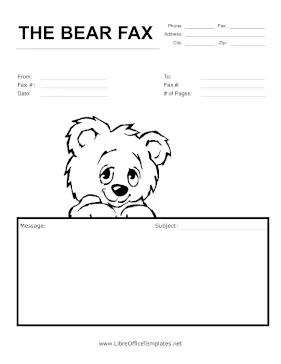 Teddy Bear Fax LibreOffice Template