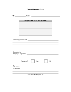 Time Off Request LibreOffice Template