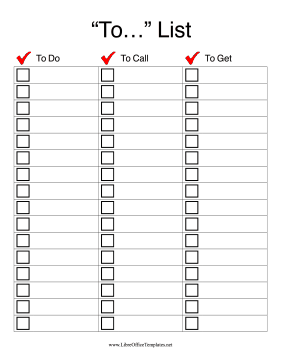 To-Do To-Call To-Get List LibreOffice Template