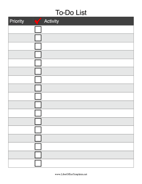 To Do Checklist LibreOffice Template