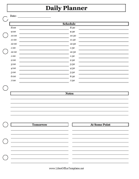 Today And Tomorrow Planner LibreOffice Template