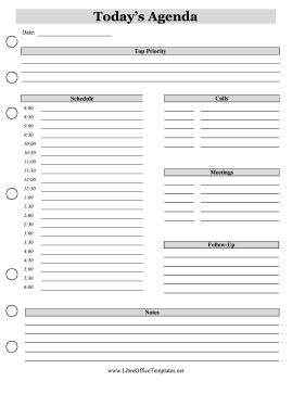 Todays Agenda LibreOffice Template