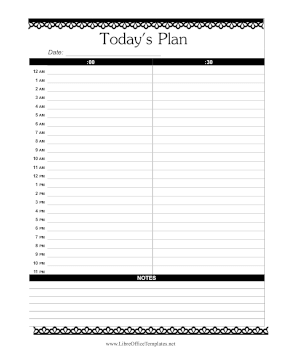 Todays Plan 30 Minutes LibreOffice Template