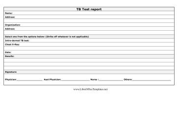 Tuberculosis Test LibreOffice Template