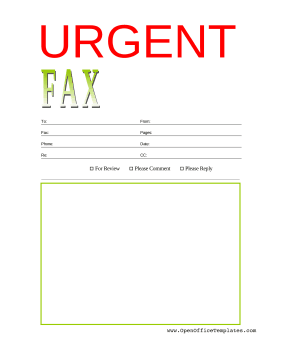 Urgent Fax Cover Sheet LibreOffice Template