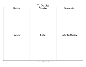Weekly To Do List LibreOffice Template