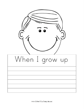 When I Grow Up Writing Prompt Boy LibreOffice Template