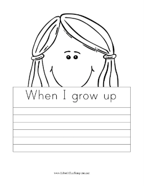 When I Grow Up Writing Prompt Girl LibreOffice Template