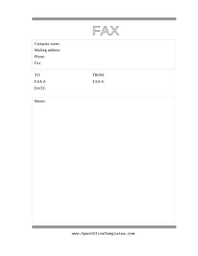 White Fax Cover Sheet LibreOffice Template