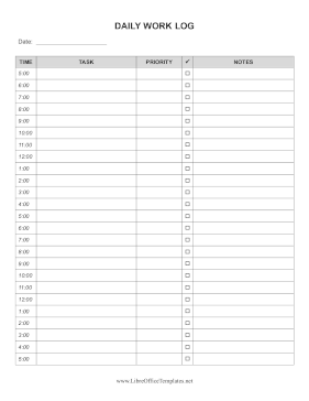 Work Day Tracker LibreOffice Template