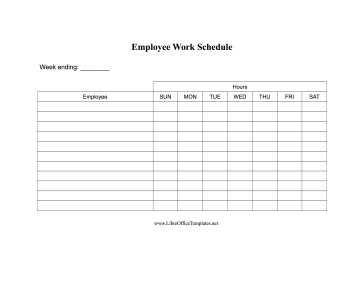 Work Hours for Employees LibreOffice Template
