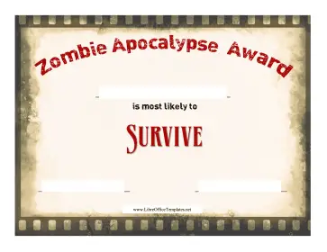 Zombie Apocalypse Award LibreOffice Template