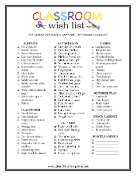 Classroom Wish List Primary