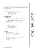 High School Summer Job Resume LibreOffice Template