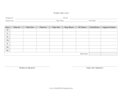 One Week Time Card LibreOffice Template