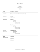 Resume With Parenting Gap LibreOffice Template